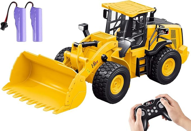 9-Channel Remote Control Wheel Loader – 1:18 Scale Construction Toy, Realistic Sounds & Lights, All-Terrain TPR Rubber Tires, Perfect for Kids & Adults, 100-Minute Battery, Great Gift for Birthdays
