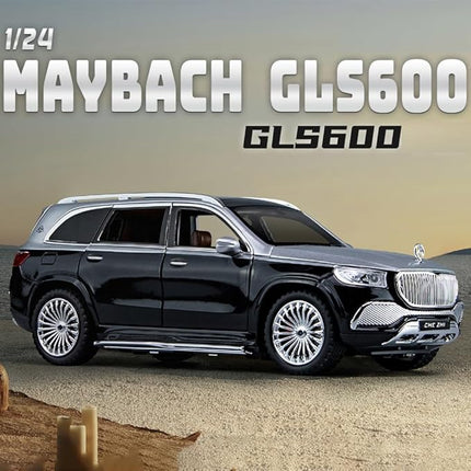 1/24 Scale Benz GLS600 SUV Toy Car, Zinc Alloy Diecast Car Model with Sound Light and Pull Back Function, Collectible Children's Toy Vehicles for Boys Adults Gift