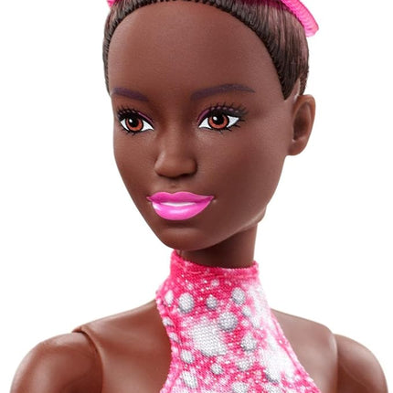 Barbie Winter Sports Ice Skater Brunette Doll (12 Inches) with Pink Dress, Jacket, Rose Bouquet & Trophy, Great Gift for Ages 3 and Up