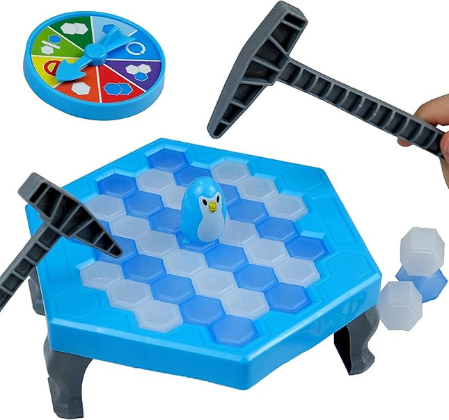 Save Penguin Break Ice Frozen Game for Kids, Meroqeel Protect The Iceberg Penguins Trap on Ice Icebreaker Board Games Toy for Adults Family Childrens Kid Ages 4-8 with Replacement Cubes and Hammer