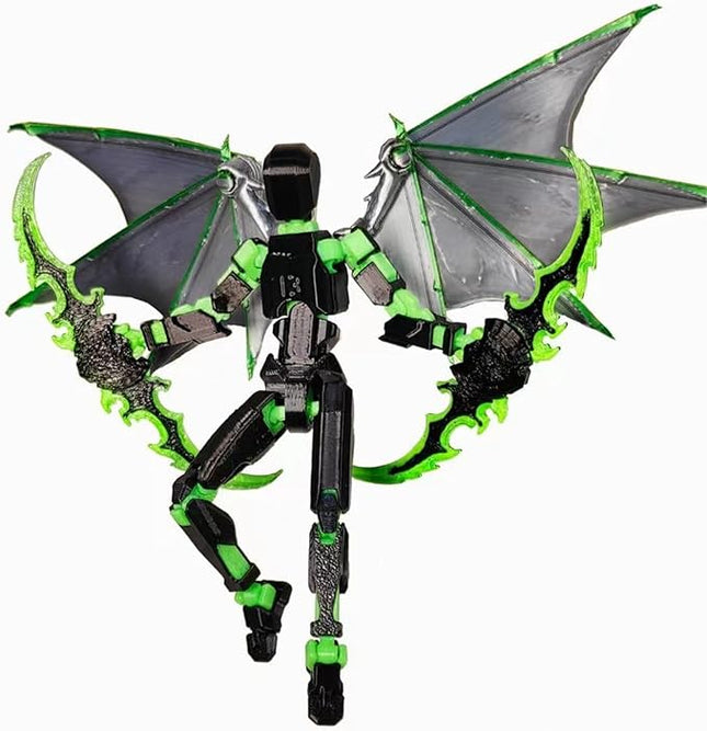 T13 Action Figure (Assembly Completed) Titan 13 Dummy 13 Figure Robot 13 Figure 3D Printed Articulated Multi-Jointed Movable Robot Model (Black Green)