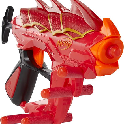 NERF DragonPower Fireshot Dart Blaster, Inspired by Dungeons and Dragons, 5 Darts, 4-Dart Storage, Priming Handle