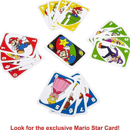 Mattel Games UNO Super Mario Card Game Animated Character Themed Collector Deck 112 Cards with Character Images, Gift for Kids Ages 7 Years Old & Up (Amazon Exclusive)