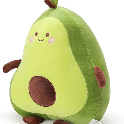 Niuniu Daddy 17.3" Avocado Stuffed Animal Pillow Large Squishy Plush Toys Soft Kawaii Food Shaped Baby Stuff Cuddle Toy Adorable Fruit Hugging Pillow for Kids