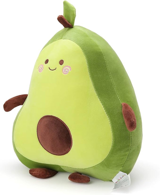 Niuniu Daddy 17.3" Avocado Stuffed Animal Pillow Large Squishy Plush Toys Soft Kawaii Food Shaped Baby Stuff Cuddle Toy Adorable Fruit Hugging Pillow for Kids