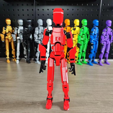 (Assembly Completed)-Titan 13 Action Figure,Lucky Robot 13 Action Figure Set,Nova 13 Action Figures,3D Printed Multi-Jointed Movable Robot Figure,Multiple Accessories (1pc,Red,)