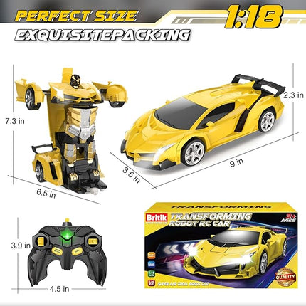 Transform Remote Control Car Toy for Kids 4 5 6 7 8, Remote Control Car for Boys 4-7, Transform Cars for Boys 4-6, Toy Car 5 Year Old Boy, Toys for 3 4 5 6 7 8 9 10 11 12 Years Old Boy