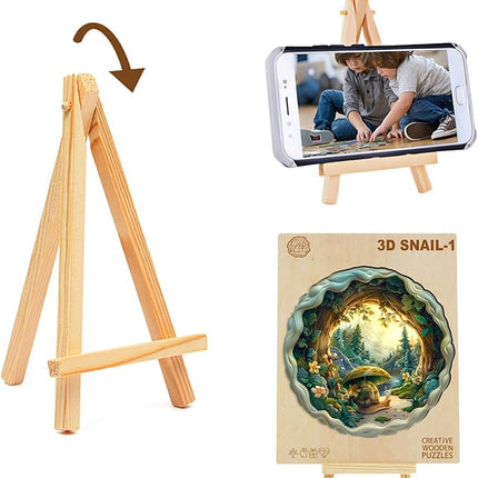 Wooden Puzzle for Adults-200PCS 3D Visual Effect Snail Unique Shape Advanced Wooden Jigsaw Puzzle for Adult, Challenge Wood Puzzle Jigsaw Home Decoration (M-11.4 * 11.4in-200pcs)