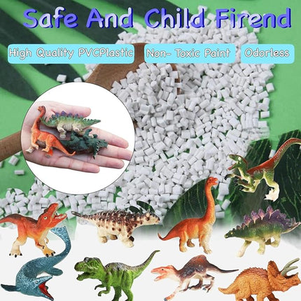 14 Pcs Figures Toys Realistic Mini Dinosaurs Animal Figurines, Plastic Learning Educational Playset Animal Themed Party Supplies Cake Topper Ornaments for Easter Egg Birthday Christmas