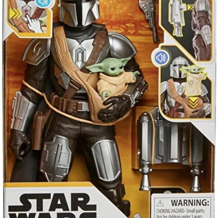 STAR WARS Galactic Action The Mandalorian & Grogu Interactive Electronic 12-Inch-Scale Action Figures, Toys for Kids Ages 4 and Up