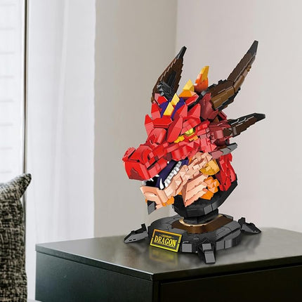 NUTCRACKER Dragon Building Set for Adult - Fire Dragon Head Toy Building Set, Animal Skeleton Fossils Home Desktop Display Model Decor, Easter Birthday Gift for Teens Boys Girls 14+ (2713 Pieces)