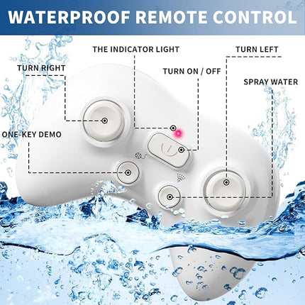 2.4GHz Remote Control Shark Toy for Pool, 1:18 Scale High Simulation RC Shark with Light & Spray Water, Electric Remote Controlled Swimming Water Toy Boat for 4 5 6 7 Year olds Kid Boys Girls