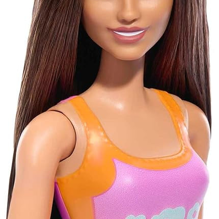 Barbie Fashion & Beauty Muñeca Playa con Traje de Baño Naranja