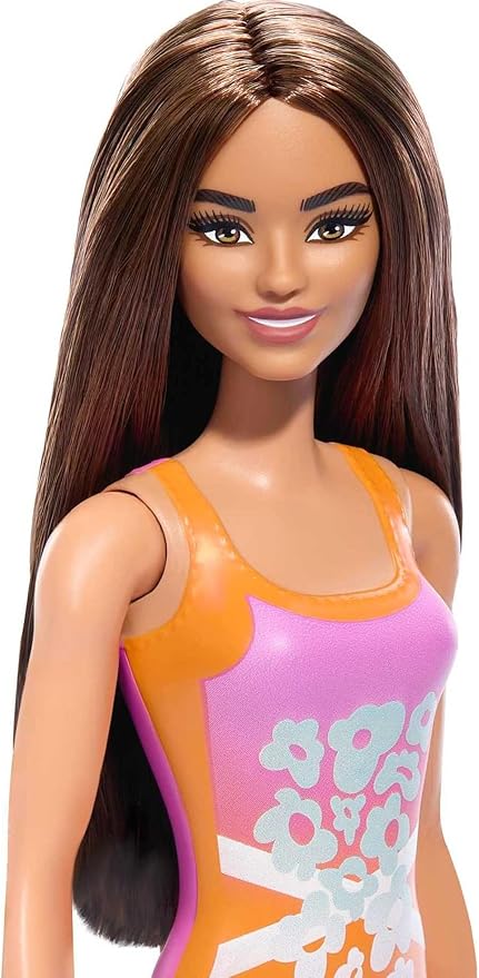 Barbie Fashion & Beauty Muñeca Playa con Traje de Baño Naranja