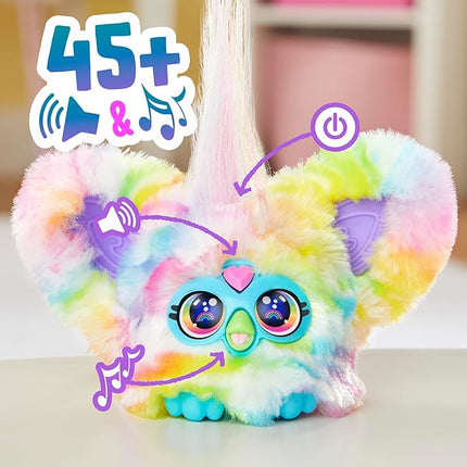 Furby Furblets Zee-Bah Mini Friend, Electronic Plush Toys for Girls & Boys, Rainbow Zebra, Speaks Furbish & Plays Music, Series 5, Back to School Gifts, Ages 6+