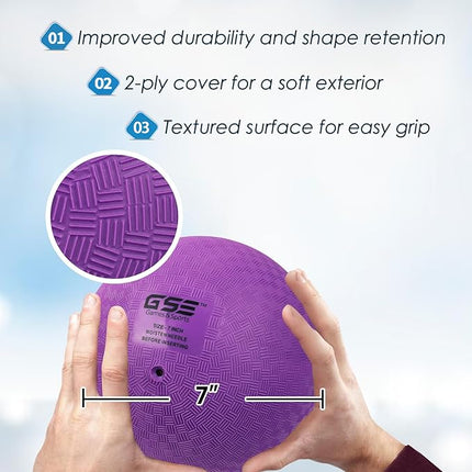 GSE Games & Sports Expert 5"/7"/8.5"/10" Inflatable Playground Ball, Kickball, Bouncy Dodge Ball, Handball for Kid/Adult, Perfect for Recess Ball Games, Gym, Yoga Exercises, Schools Sports Activities
