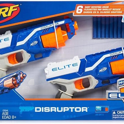 NERF N-Strike Elite Disruptor 6 Dart Rapid Fire NERF Gun Blaster Shoots 90 ft! (Twin Pack)