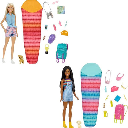 Barbie Doll and Accessories, It Takes Two “Brooklyn” Camping Doll with Pet Puppy and 10+ Accessories