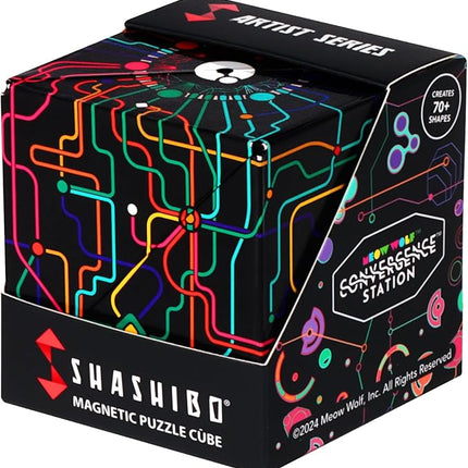 SHASHIBO Shape Shifting Box - Award-Winning Fidget Toy w/ 36 Rare Earth Magnets - Fidget Cube Transforms Into Over 70 Shapes, Sensory Toy Gift for Kids, Teens, and Adults (QDOT Map)