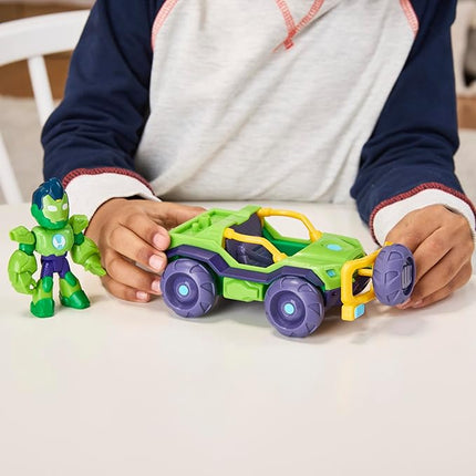 IRON MAN AND HIS AWESOME FRIENDS Marvel Iron Hulk Iron Racer Action Figure & Toy Vehicle, 3-Inch Super Hero Toys for Kids, Ages 3+