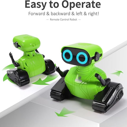 GILOBABY Remote Control Robot Toy for Kids 3-5 Years, Flashing LED Eyes, Dancing and Flexible Moves, Auto Demo Mode, Gift for Boys (Green)