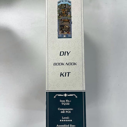 Tonecheer DIY Book Nook Kit for Adults, Wooden 3D Puzzle Bookend Diorama Bookshelf Insert Decor Fancy Books, Booknook Miniature House Kit with Dust Cover and Sensor LED (Haven Zero)