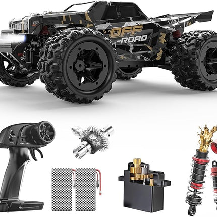 DEERC 9309E 1/16 All Terrain Fast RC Cars for Adults 40KPH,4WD Electric Off-Road Remote Control Monster Truck,2.4Ghz High Speed Car,Waterproof Monster Truck with 2 Batteries for Boys & Kids