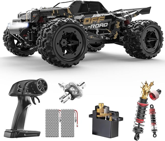 DEERC 9309E 1/16 All Terrain Fast RC Cars for Adults 40KPH,4WD Electric Off-Road Remote Control Monster Truck,2.4Ghz High Speed Car,Waterproof Monster Truck with 2 Batteries for Boys & Kids