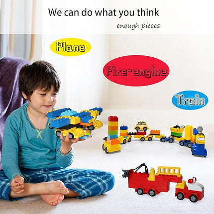 Building Blocks for Toddlers 2-5, 171 Pieces Blocks Car Set for Kids Classic Large Building Bricks Compatible with All Major Brands Educational Toys for All Ages