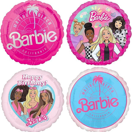 Barbie's Birthday Party Supplies 4pc Foil Balloon Bouquet Decorations