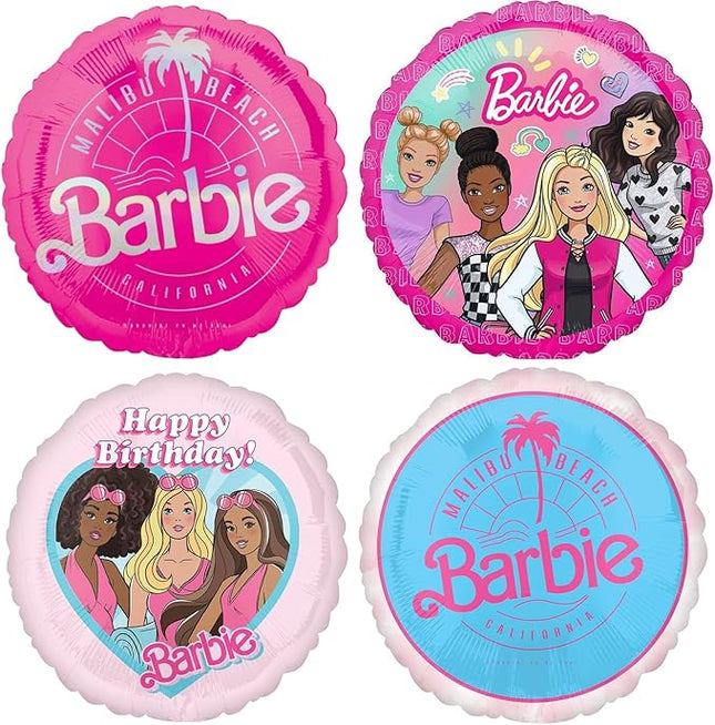 Barbie's Birthday Party Supplies 4pc Foil Balloon Bouquet Decorations