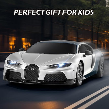 MIEBELY Remote Control Car - 1/24 Scale Fast Rc Race Car, Bugatti Chiron 3.7V 500 mAh Toys with Headlight, Racing Hobby Model Birthday Ideal Gifts for Adults Kids Boys Age 6 7 8 9 10 Year Old