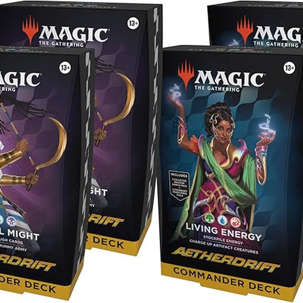 Magic The Gathering Aetherdrift Commander Deck Bundle - 2 of Each Deck (2 Living Energy + 2 Eternal Might)