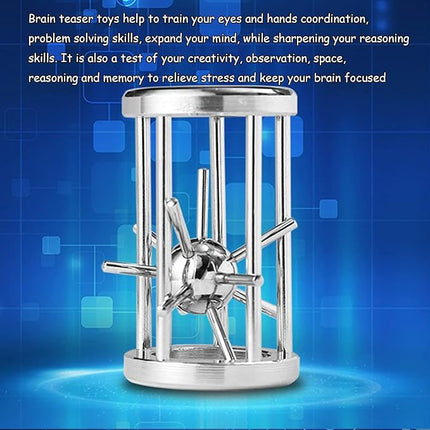 FantasyDay 4 Pcs Brain Teaser Puzzle,Metal Puzzle, Unlock Interlock IQ Test Game, Magic Trick Toy Gift for Kids and Adults