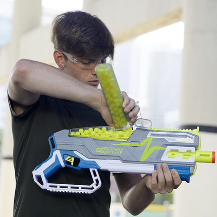 Nerf Hyper Siege-50 Pump-Action Blaster, 40 Hyper Rounds, Eyewear, Up to 110 FPS Velocity, Easy Reload, Holds Up to 50 Rounds
