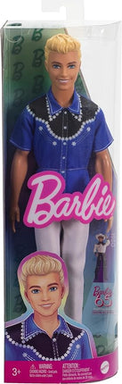 Barbie Fashionistas Ken Doll #226 Wearing a Removable Western Shirt, Pants & Boots, Blonde Fashion Doll, 65th Anniversary Collectible