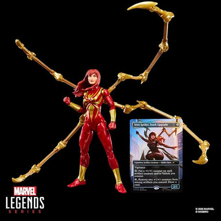 Spider-Man Marvel Legends Series Magic: The Gathering Mary Jane Watson (Iron Spider), 6-Inch Action Figure & Exclusive Foil Collectible Card Game Trading Card