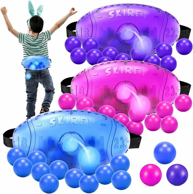 Skirfy Outdoor Party Games for Kids Adults, Translucent 3 Pack Shaking Ball Toy with 60 Balls, Birthday Outdoor Indoor Toys, Family Carnival Birthday Carvinal Game for Boy Girl Age 4-12