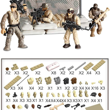 YEIBOBO ! Special Forces Mini Action Figure with Military Weapons and Accessories (Vanguard Team XJ-991)