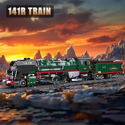 NUTCRACKER 141R Vintage Steam Train Building Blocks Set, Classic Train Model Building Kit, Construction Brick Education Learning Toys Birthday Gift for Adult Boys Teenagers 14+ (1782 Pieces)