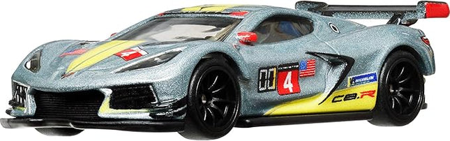 Hot Wheels Premium Car Culture Collectible Toy Car, 1:64 Scale Die-Cast Corvette C8 R, Race Day Vehicle with Real Riders Tires