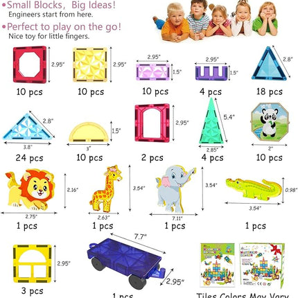 Jasonwell Magnetic Tiles Kids Magnetic Blocks 110PCS Building Sets 3D Magnet Tile Building Blocks Toy Construction Educational STEM Toys Gifts for Toddlers Boys Girls 3 4 5 6 7 8 9 10 + Year Old