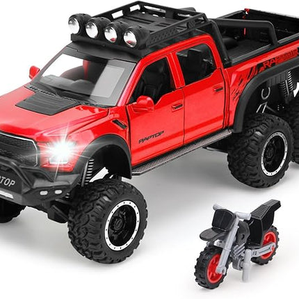 Toy Truck Pickup Model Car for Boys Age 3-8 Diecast Truck by F150 with Sound and Light for Kids, Pull Back Car Gift Toys for 4-7 Years Old