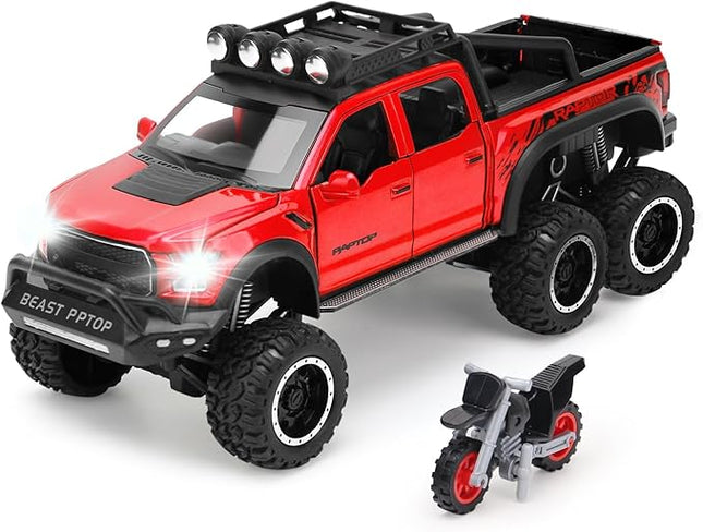 Toy Truck Pickup Model Car for Boys Age 3-8 Diecast Truck by F150 with Sound and Light for Kids, Pull Back Car Gift Toys for 4-7 Years Old