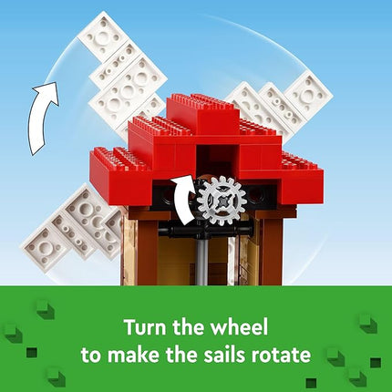 LEGO Minecraft The Windmill Farm Building Toys - Minecraft Toys for Kids, Boys & Girls, Ages 8+ - 3 Minifigures Included - Birthday Gift for Fans of Videogame - 21262