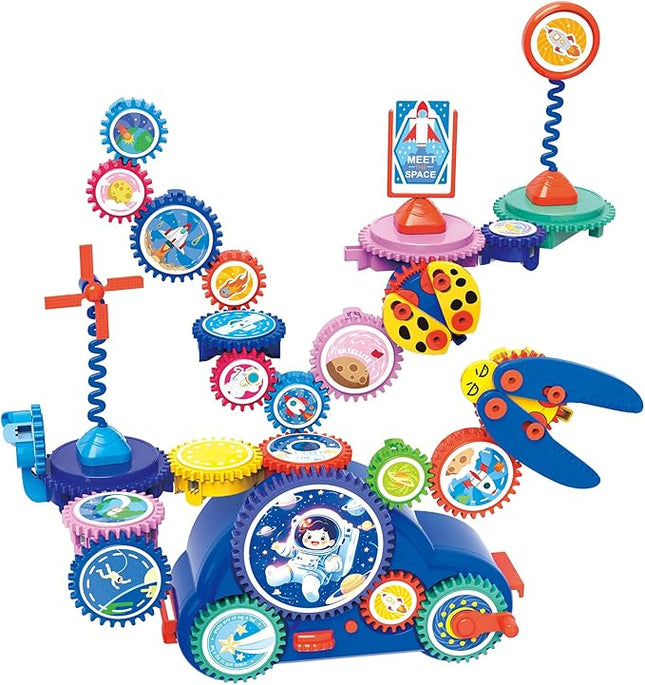 STEM Learning Gears Toys for Boys Girls Age 3+ Years old, Toddler Engineers Building Toy Set for 3-5, 30Pcs Educational Construction Toy Set for Kids, Birthday Gift for Kid Toys, Kindergarten Science