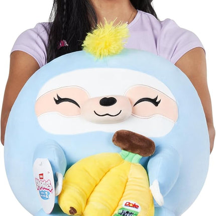 Snackles Series 2 14-inch by ZURU Cuddly Squishy Comfort 14-inch Plush with Licensed Snack Brand Accessory (Sloth&Dole Banana)
