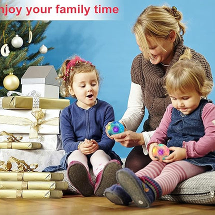 Vdealen Magic Rainbow Puzzle Ball, Fidget Ball Puzzle Brain Teaser Fidget Toy for Boys & Girls- Birthday Party Easter Valentines Christmas Stocking Stuffers for Kids Teen & Adults-2 Pack