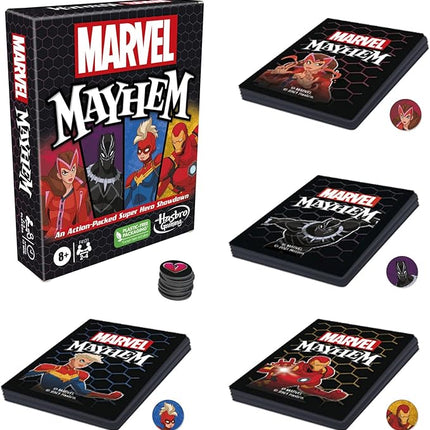 Hasbro Gaming Marvel Mayhem-Card Game, Featuring Super Heroes, Fun Game for Marvel Fans Ages 8+, Fast-Paced, Easy-to-Learn for 2-4 Players