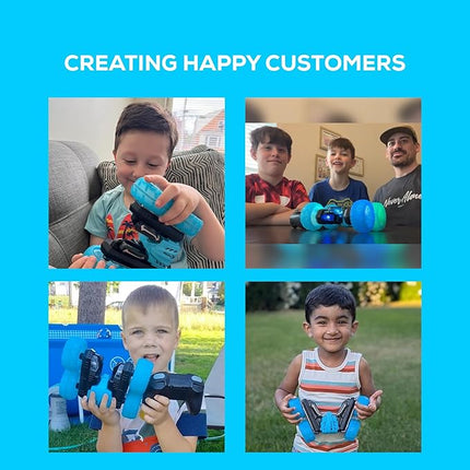 RC Stunt Car Double Sided roll,360°Rotation Remote Control Car-Colourful Light wheels,All Terrain Monster rc crawler 4WD,Rechargeable toy for 6-12 Year Old Boys Girls Birthday Gift (blue)